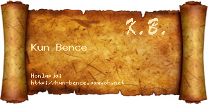 Kun Bence névjegykártya
